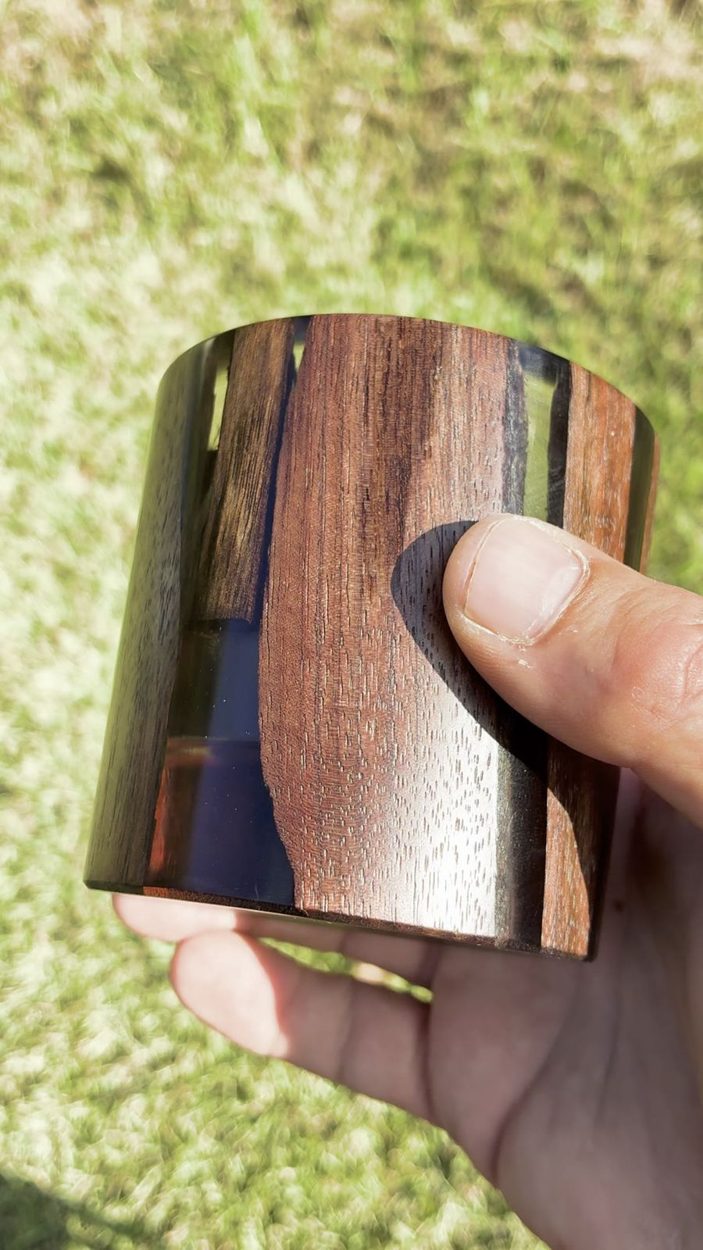 Dark Walnut, Gold Resin, wood and resin whiskey tumbler