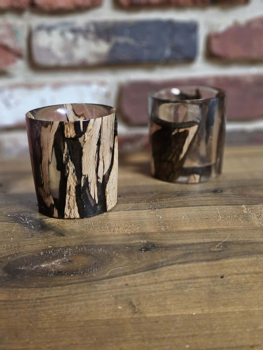 Smoke & Shimmer Pair, pair of whiskey tumblers