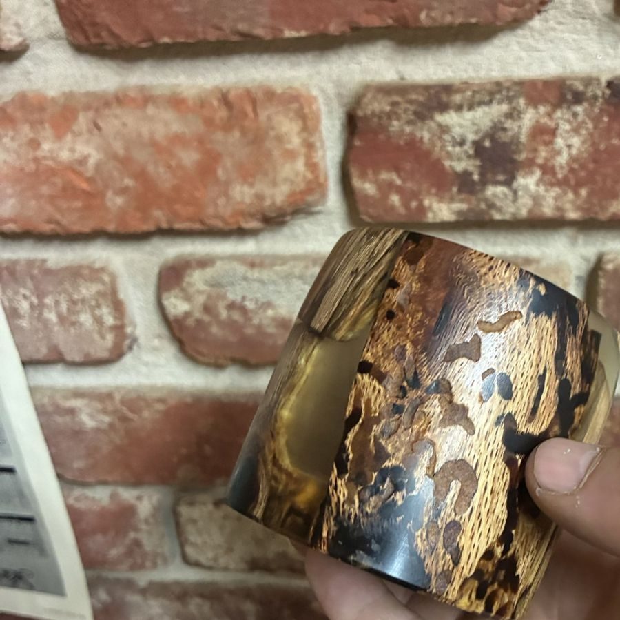 Spotted Spalted Tumbler, wood and resin whiskey tumbler