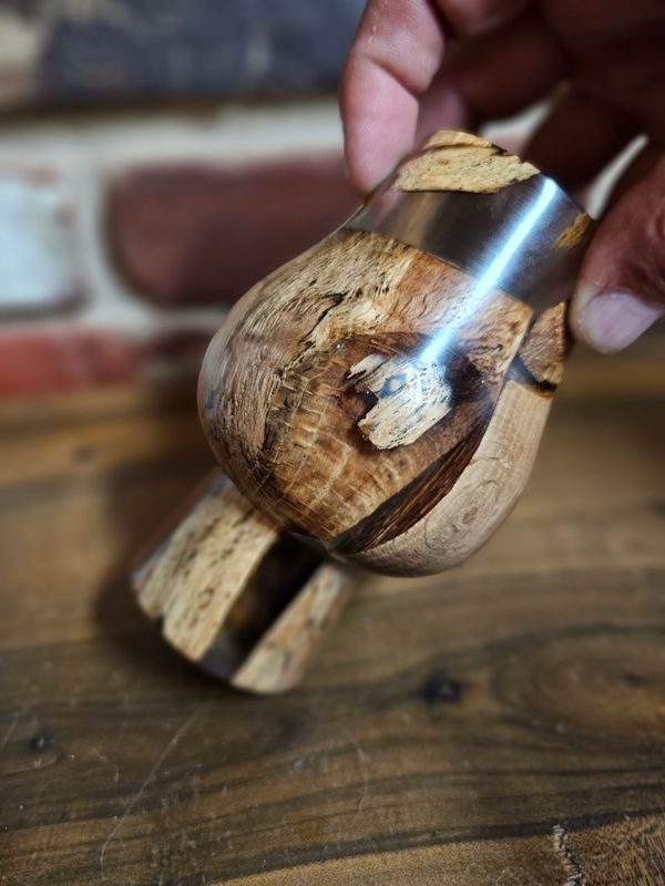 Spalted tulip-shaped whiskey sipper